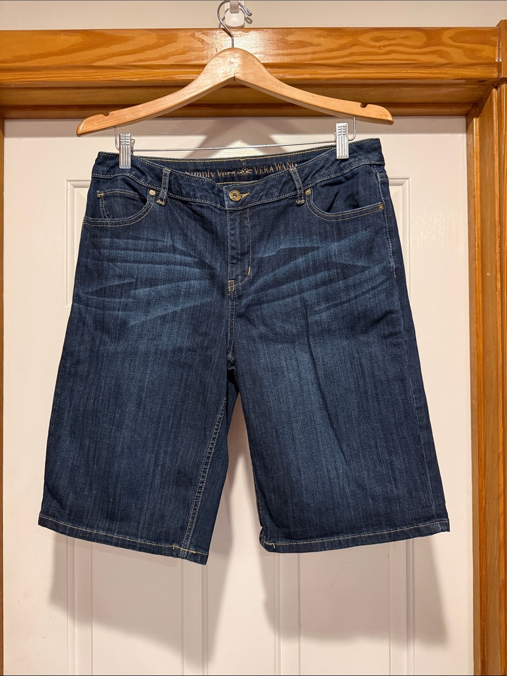 Vera Wang Dark Wash Denim Bermuda Shorts